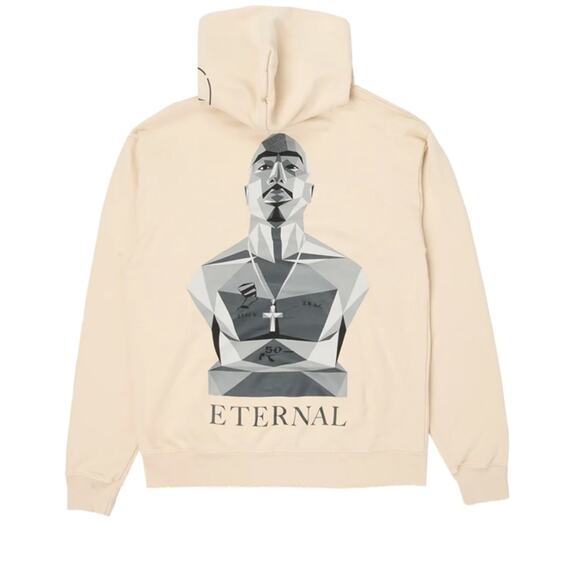 INTERSCOPE x FRAGMENT 2PAC Light Khaki Hoodie NEW in XL - Picture 4 of 11